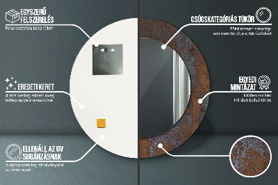 Espelho redondo decorativo Rústico Metálico