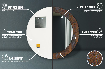 Espelho redondo decorativo Rústico Metálico