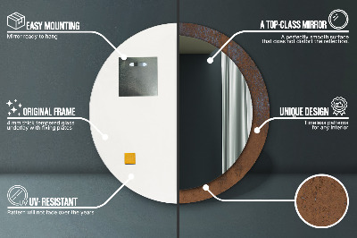 Espelho redondo decorativo Rústico Metálico