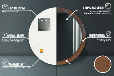 Espelho redondo decorativo Rústico Metálico