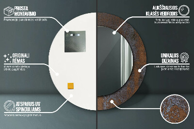 Espelho redondo decorativo Rústico Metálico