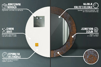 Espelho redondo decorativo Rústico Metálico