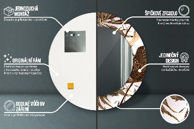 Espelho decorativo redondo Folhas de palmeira