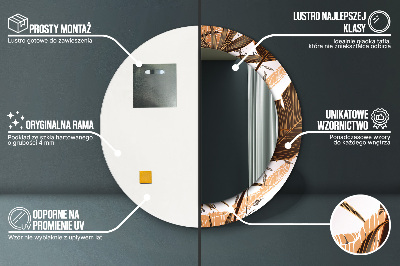 Espelho decorativo redondo Folhas de palmeira