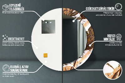 Espelho decorativo redondo Folhas de palmeira