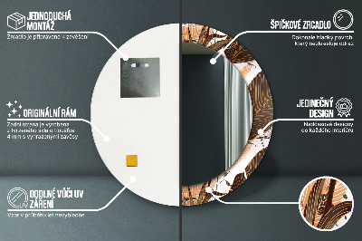 Espelho decorativo redondo Folhas de palmeira