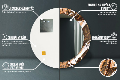 Espelho decorativo redondo Folhas de palmeira