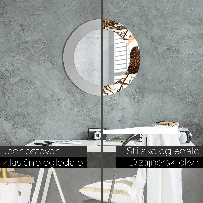 Espelho decorativo redondo Folhas de palmeira
