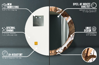 Espelho decorativo redondo Folhas de palmeira