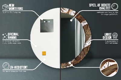 Espelho decorativo redondo Folhas de palmeira