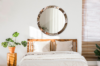 Espelho decorativo redondo Folhas de palmeira