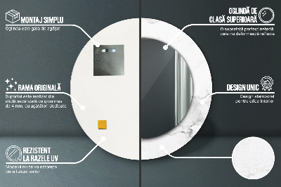 Espelho redondo decorativo Mármore branco