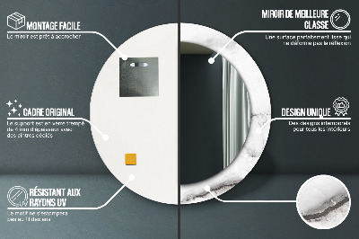 Espelho redondo decorativo Mármore branco