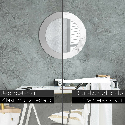 Espelho redondo decorativo Mármore branco