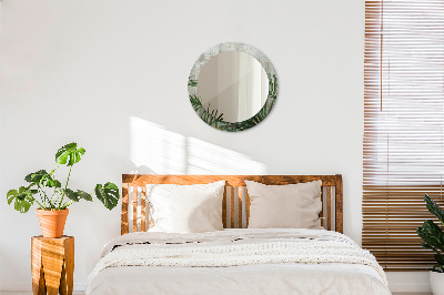 Espelho decorativo redondo Folhas de samambaia