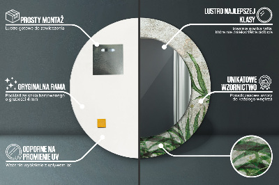 Espelho decorativo redondo Folhas de samambaia