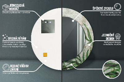 Espelho decorativo redondo Folhas de samambaia