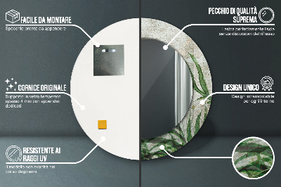 Espelho decorativo redondo Folhas de samambaia