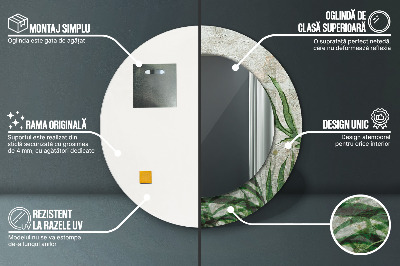 Espelho decorativo redondo Folhas de samambaia