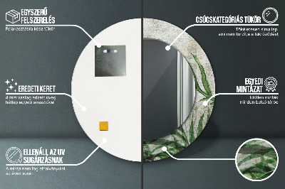 Espelho decorativo redondo Folhas de samambaia