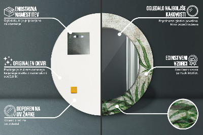 Espelho decorativo redondo Folhas de samambaia