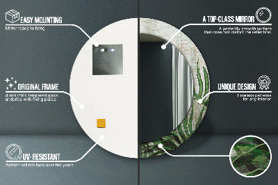 Espelho decorativo redondo Folhas de samambaia