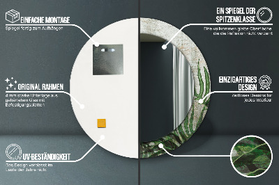 Espelho decorativo redondo Folhas de samambaia