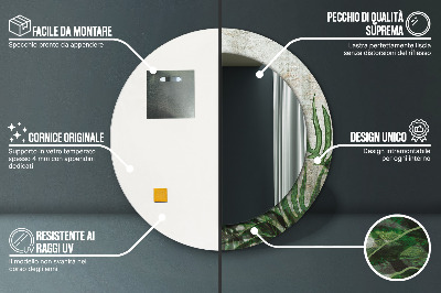 Espelho decorativo redondo Folhas de samambaia