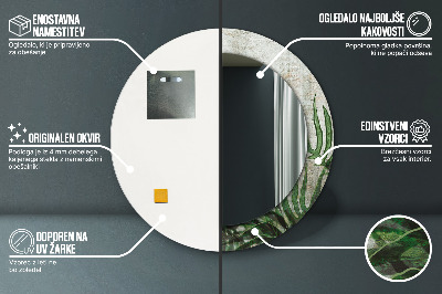 Espelho decorativo redondo Folhas de samambaia