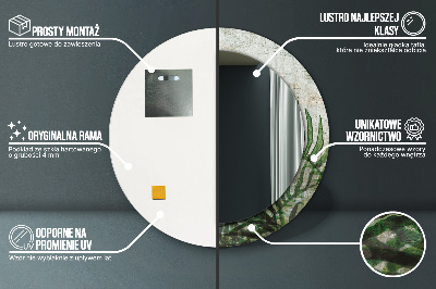 Espelho decorativo redondo Folhas de samambaia