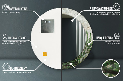 Espelho decorativo redondo Folhas de samambaia