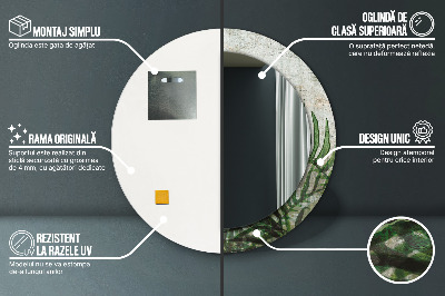 Espelho decorativo redondo Folhas de samambaia