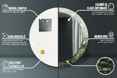 Espelho decorativo redondo Folhas de samambaia