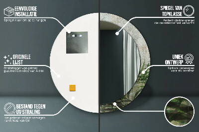 Espelho decorativo redondo Folhas de samambaia