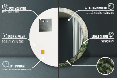 Espelho decorativo redondo Folhas de samambaia