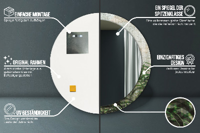 Espelho decorativo redondo Folhas de samambaia