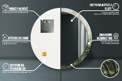 Espelho decorativo redondo Folhas de samambaia