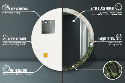 Espelho decorativo redondo Folhas de samambaia