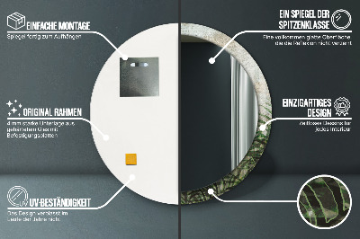 Espelho decorativo redondo Folhas de samambaia