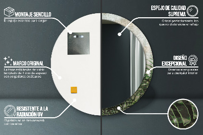 Espelho decorativo redondo Folhas de samambaia