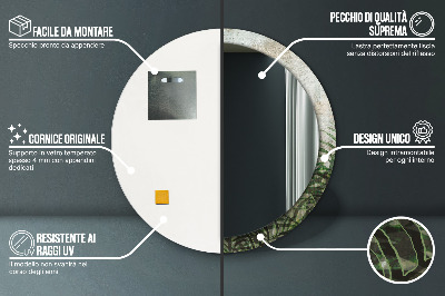 Espelho decorativo redondo Folhas de samambaia