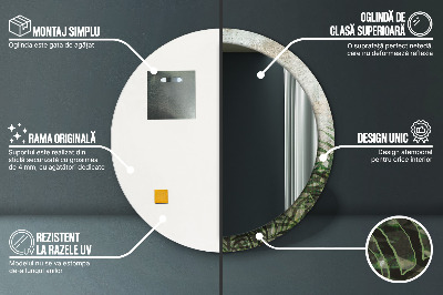 Espelho decorativo redondo Folhas de samambaia