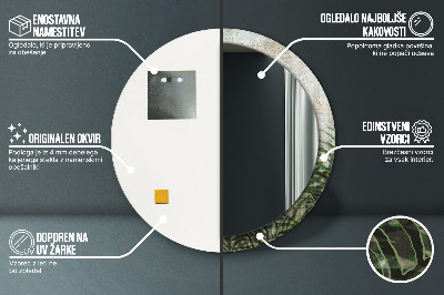 Espelho decorativo redondo Folhas de samambaia