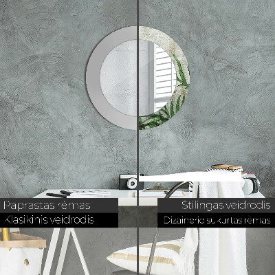 Espelho decorativo redondo Folhas de samambaia