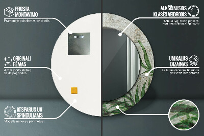 Espelho decorativo redondo Folhas de samambaia