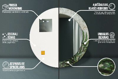 Espelho decorativo redondo Folhas de samambaia