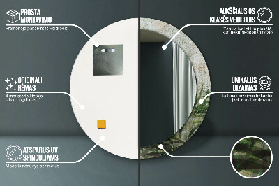 Espelho decorativo redondo Folhas de samambaia