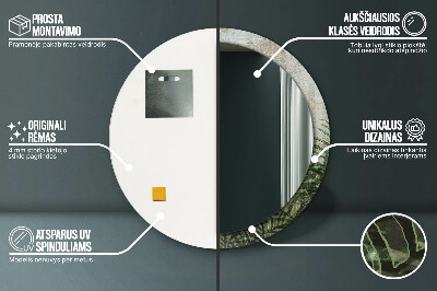 Espelho decorativo redondo Folhas de samambaia