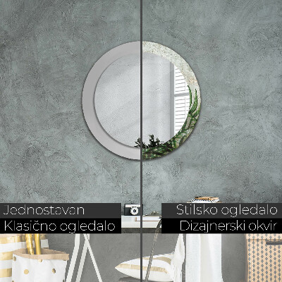 Espelho decorativo redondo Folhas de samambaia