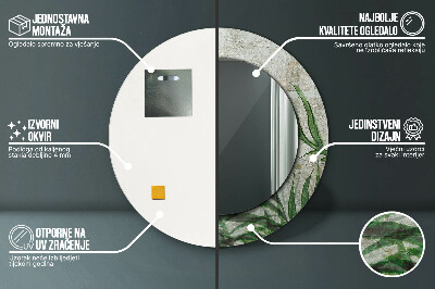 Espelho decorativo redondo Folhas de samambaia